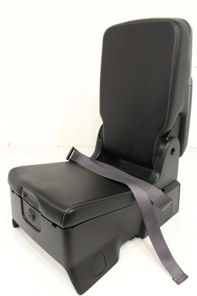 Chevy Silverado GMC Sierra Crew Cab Black Leather Center Folding Jump Seat & KIT