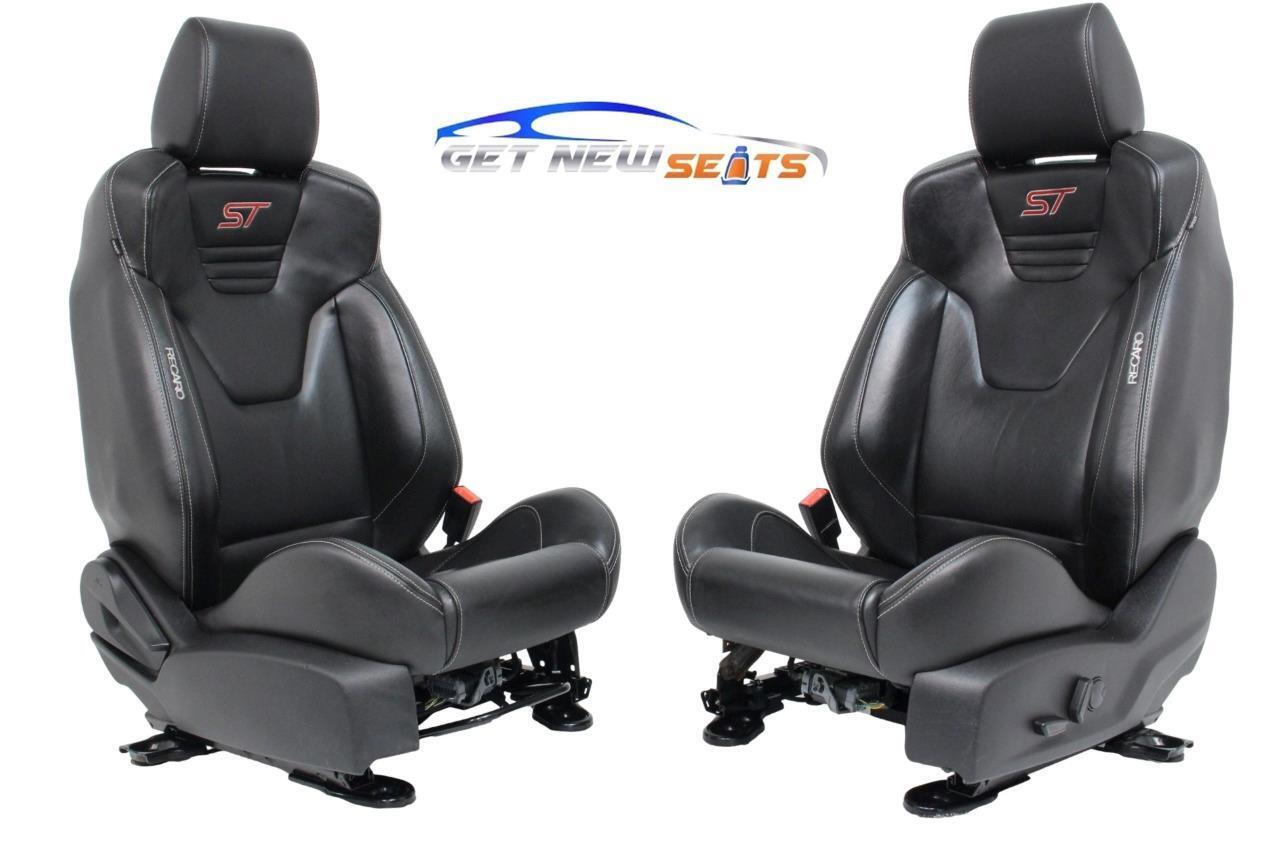 2012 - 2018 Ford Focus ST Recaro Seats Front MK3 Black HEAT Leather Recaro ST2