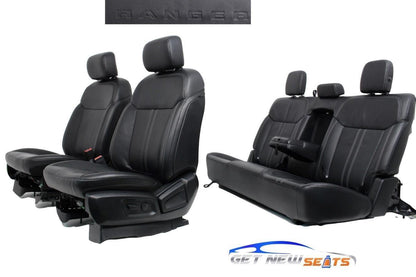 FORD RANGER FX4 FRONT AND REAR LEATHER BUCKET SEATS WITH REAR BENCH BLACK 24-19